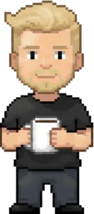 SEO Specialist Liam Hayward as a pixel art avatar